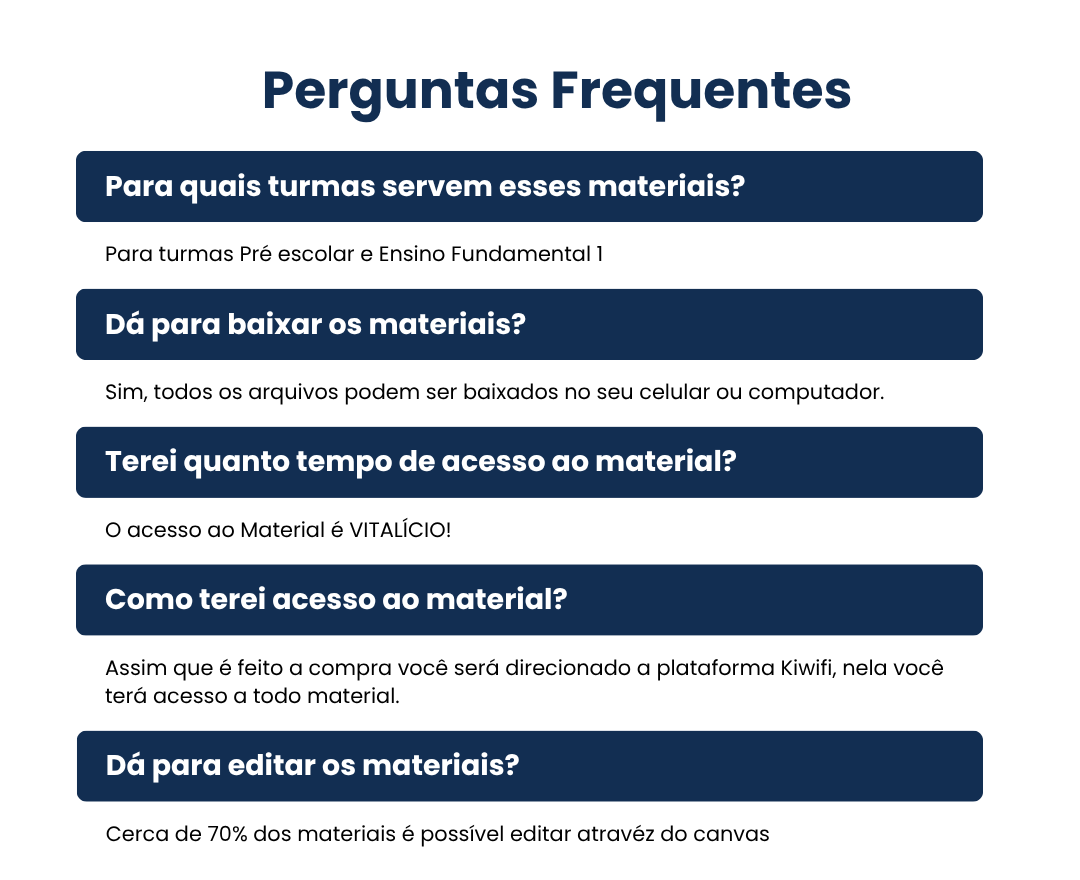 Informações do Pack de Materiais Pedagógicos